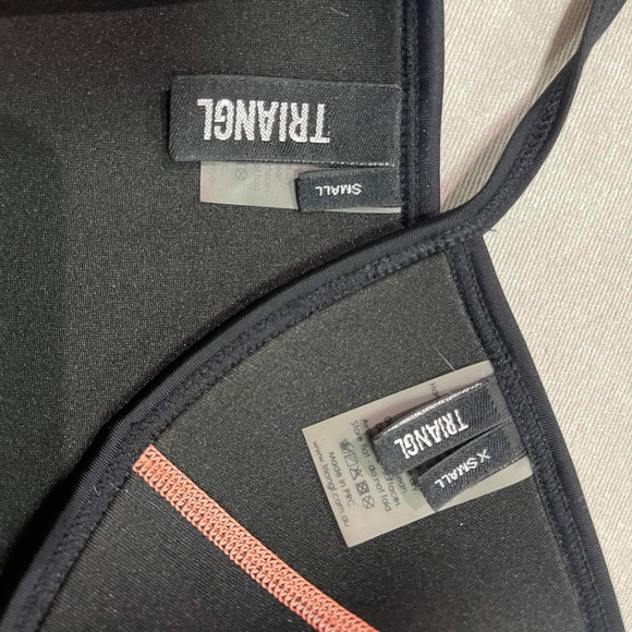 Triangl orange swim suit bikini set size small and XS.  Top xs bottom small. - Picture 3 of 3